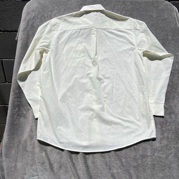 Daniel Ellissa Men's 17.5 Solid Ivory‎ Dress Shirt With Convertible Cuffs 36-37 - Picture 9 of 10